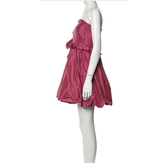 NEW Cynthia Rowley Silk Strapless Babydoll Mini‎ Dress, Rose, Size 10 - Picture 2 of 3